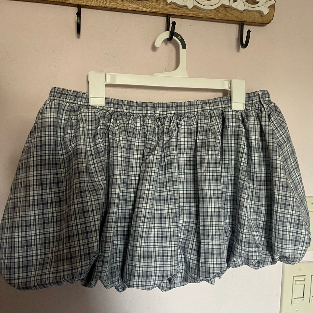 Fashion nova Plaid Bubble Skirt in Gray